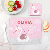 Personalised Kid’s Swan Placemats & Coasters Set: 1 - Placemats By Gift Moments