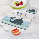 Personalised Kids Whale Placemat & Coaster Set: 2 - Placemats By Gift Moments