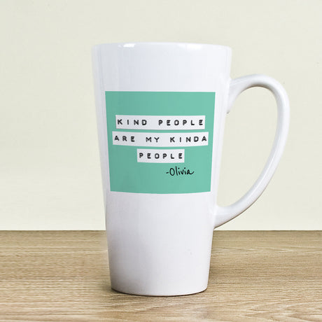 Personalised Kind People Green Latte Mug: 1 - Latte Mugs By Gift Moments