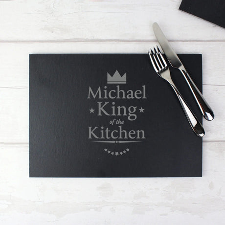 Personalised Slate Placemat - King of the Kitchen: 1 - Placemats By Gift Moments