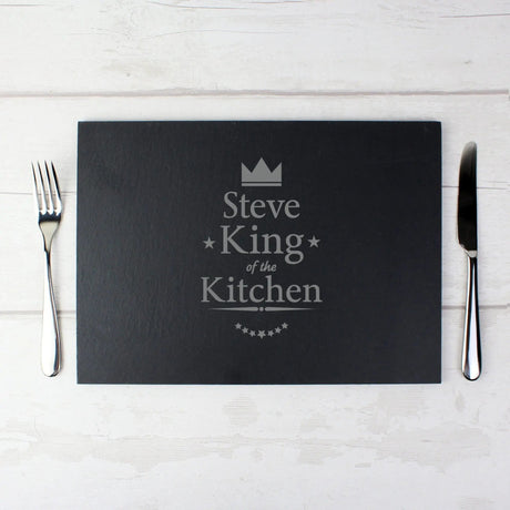 Personalised Slate Placemat - King of the Kitchen: 2 - Placemats By Gift Moments