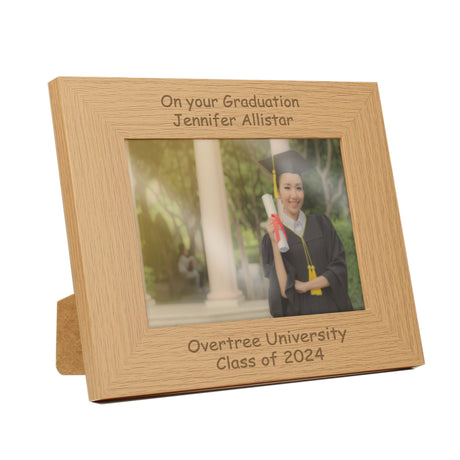 Personalised 5x7 Oak Finish Photo Frame: 4 - Photo Frames By Gift Moments