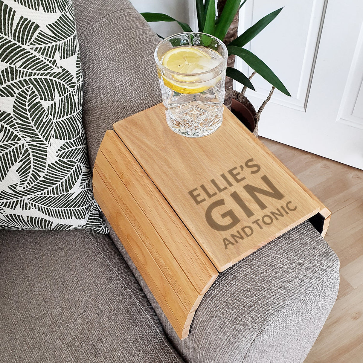 Personalised Large Wooden Sofa Tray: 1 - Coasters By Gift Moments