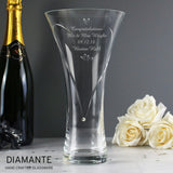 Personalised Large Hand Cut Little Hearts Diamante Vase: 1 - Vases By Gift Moments