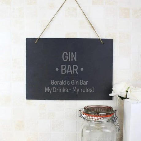 Personalised Large Hanging Slate Sign: 4 - Signs & Plaques By Gift Moments