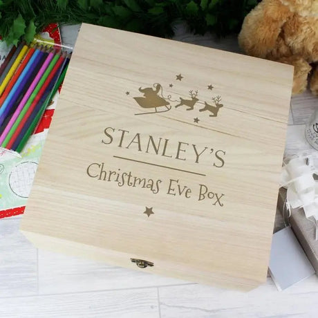 Personalised Large Wooden Christmas Eve Box: 2 - By Gift Moments