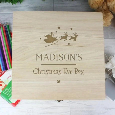 Personalised Large Wooden Christmas Eve Box: 5 - By Gift Moments