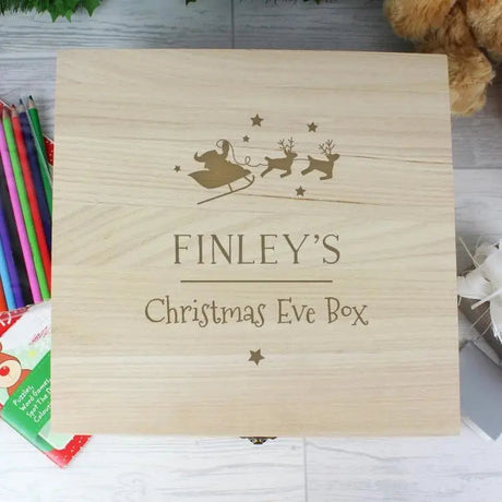 Personalised Large Wooden Christmas Eve Box: 4 - By Gift Moments