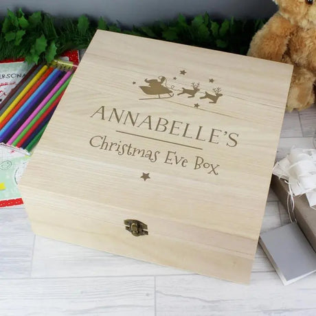 Personalised Large Wooden Christmas Eve Box: 1 - By Gift Moments