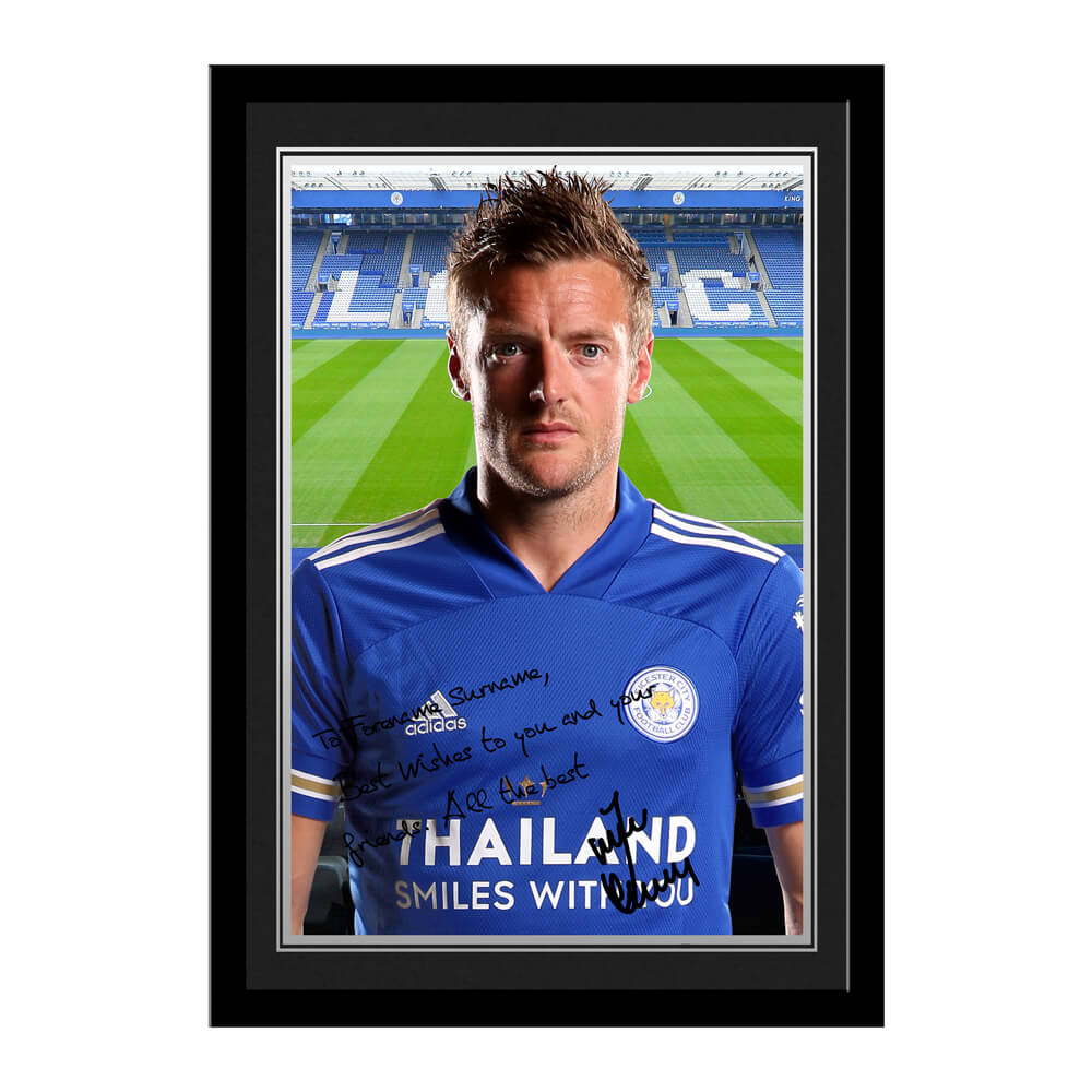 Personalised Vardy Autographed Photo Framed: 1 - Framed Prints By Leicester City