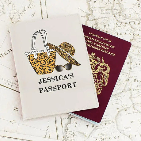 Personalised Leopard Print Passport Holder: 1 - Passport Holders By Gift Moments