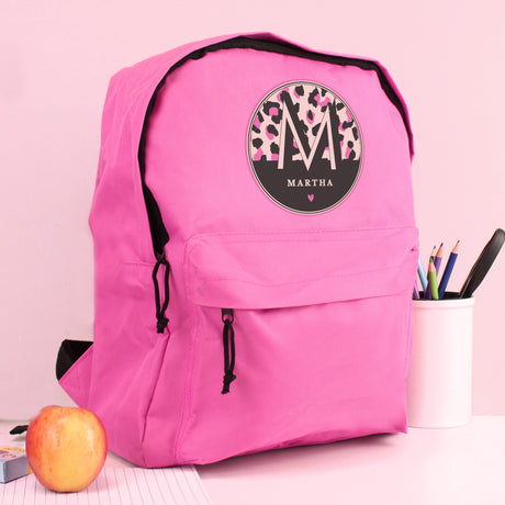 Personalised Pink Leopard Print Backpack: 1 - Kids Bags By Gift Moments