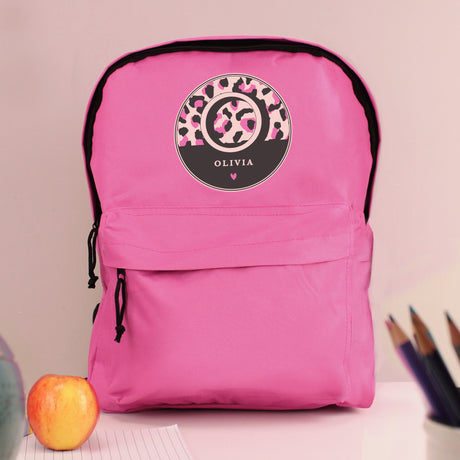 Personalised Pink Leopard Print Backpack: 4 - Kids Bags By Gift Moments