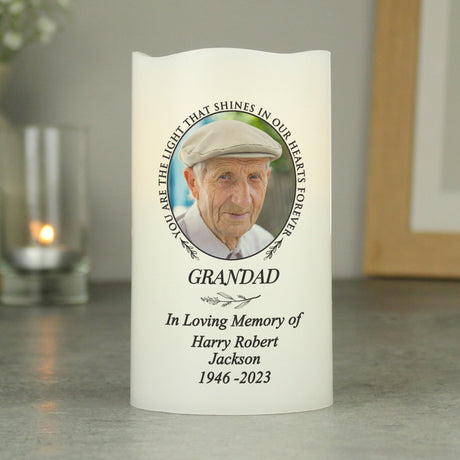 Personalised LED Candle with Photo Upload: 6 - Flameless Candles By Gift Moments