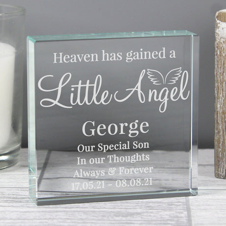 Personalised Little Angel Crystal Memory Token: 3 - Crystal Tokens By Gift Moments