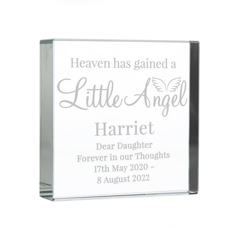 Personalised Little Angel Crystal Memory Token: 4 - Crystal Tokens By Gift Moments