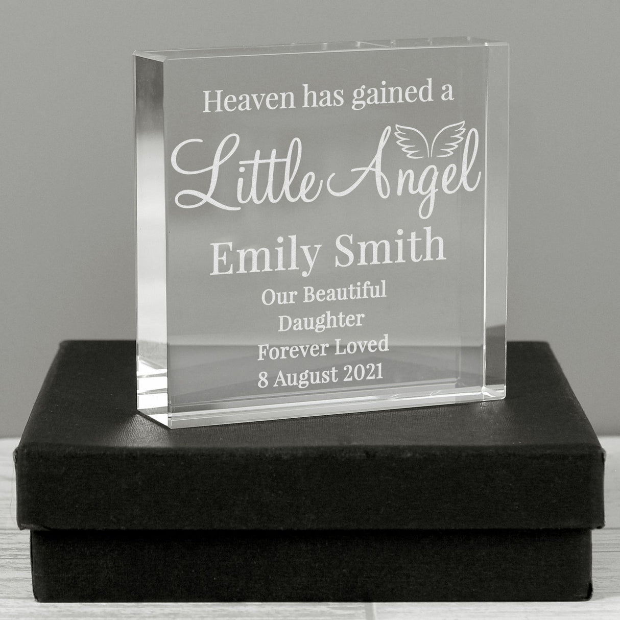 Personalised Little Angel Crystal Memory Token: 1 - Crystal Tokens By Gift Moments