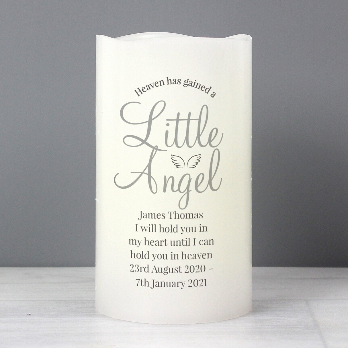 Personalised Little Angel LED Candle: 3 - LED Lighting By Gift Moments