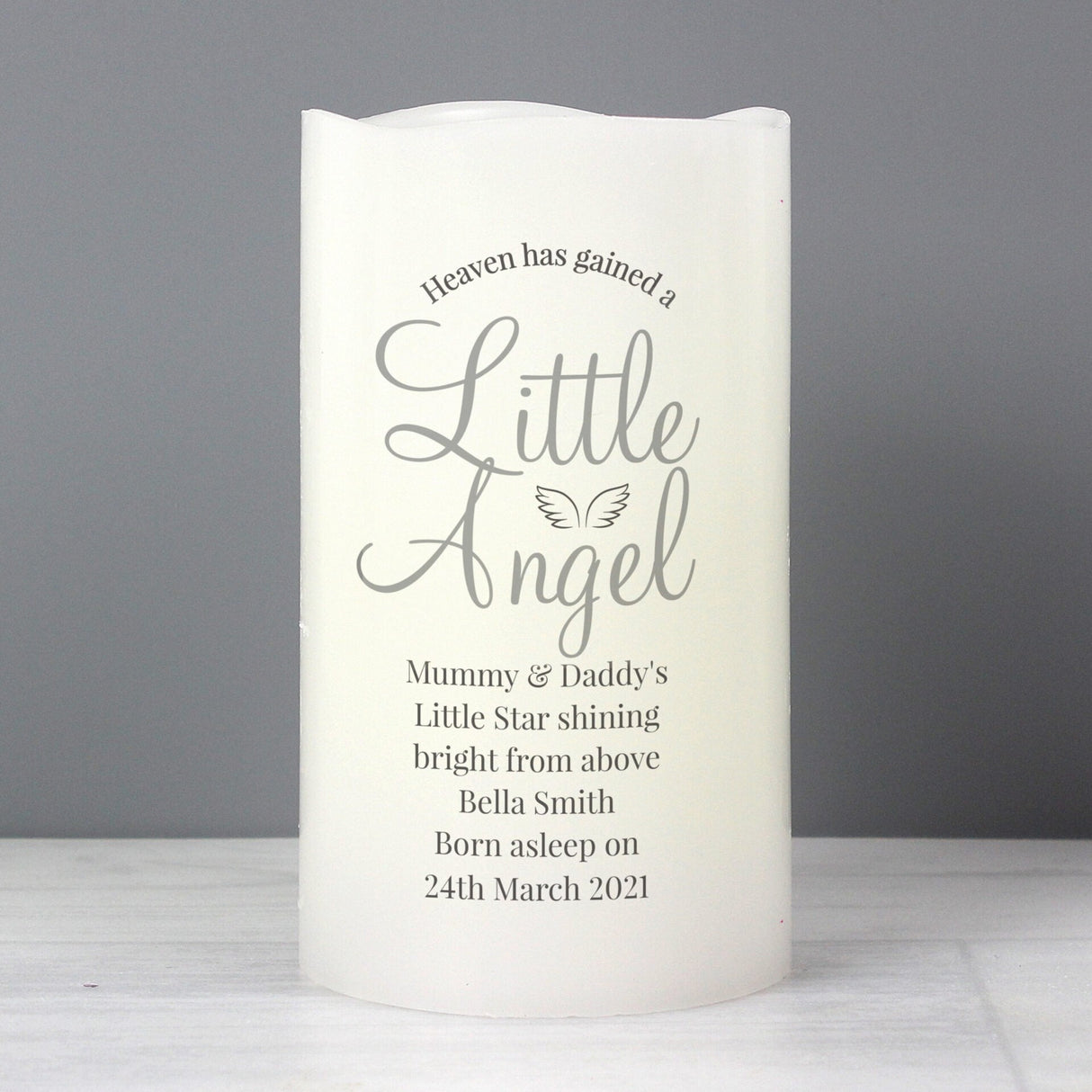 Personalised Little Angel LED Candle: 2 - LED Lighting By Gift Moments