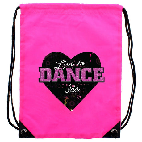 Personalised Pink Live to Dance Kit Bag: 4 - Kids Bags By Gift Moments