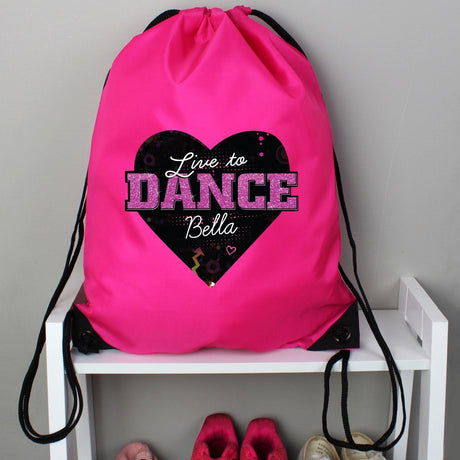 Personalised Pink Live to Dance Kit Bag: 1 - Kids Bags By Gift Moments