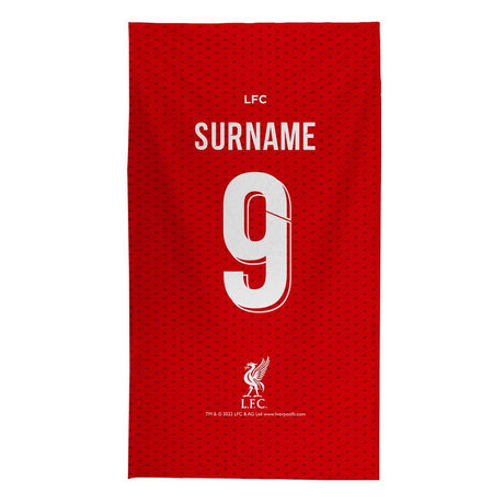 Personalised Liverpool FC Back of Shirt Beach Towel: 1 - Towels By Liverpool