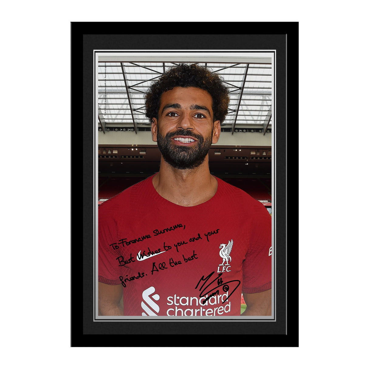 Personalised Salah Autographed Framed Photo: 1 - Framed Prints By Liverpool