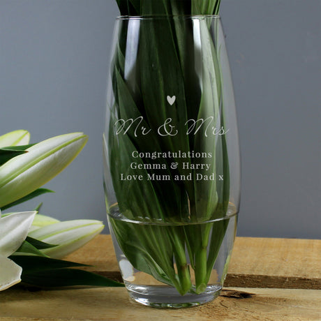 Personalised Love Heart Glass Vase: 2 - Vases By Gift Moments