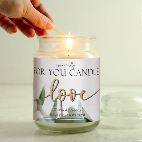 Personalised Love Large Scented Candle: 2 - Candles By Gift Moments