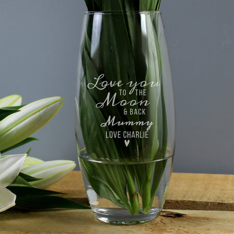 Personalised Love You To The Moon Vase: 2 - Vases By Gift Moments