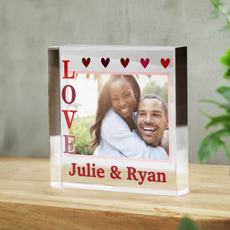 Personalised LOVE Photo Upload Crystal Token: 3 - Ornaments By Gift Moments