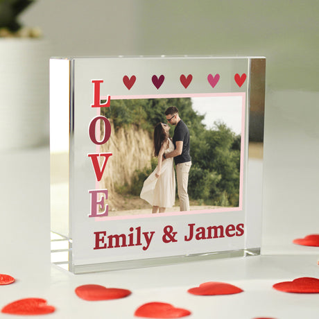 Personalised LOVE Photo Upload Crystal Token: 2 - Ornaments By Gift Moments