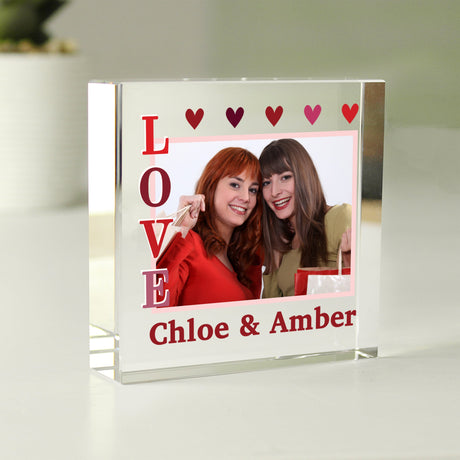 Personalised LOVE Photo Upload Crystal Token: 4 - Ornaments By Gift Moments