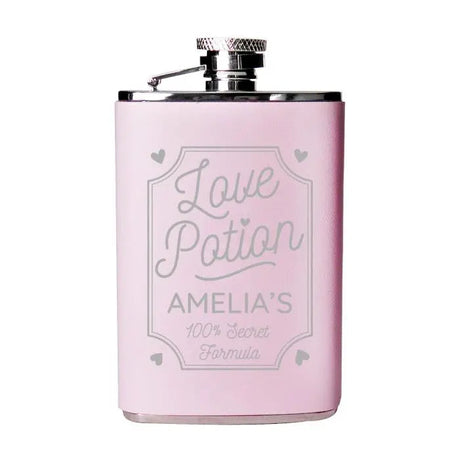 Personalised Pink Love Potion Hip Flask: 3 - Hip Flasks By Gift Moments