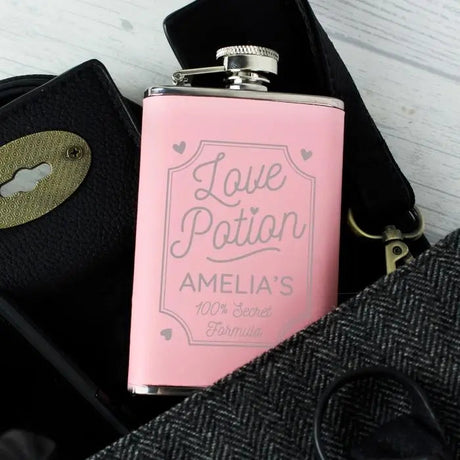 Personalised Pink Love Potion Hip Flask: 2 - Hip Flasks By Gift Moments