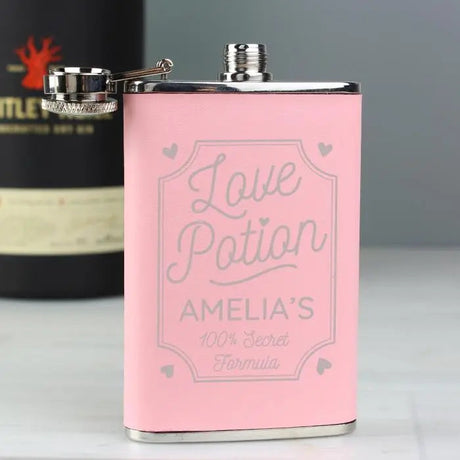 Personalised Pink Love Potion Hip Flask: 4 - Hip Flasks By Gift Moments