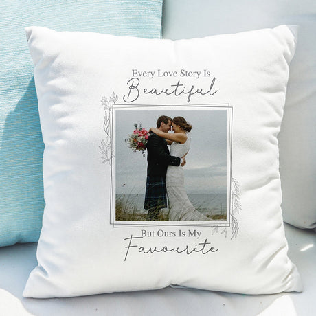 Personalised Love Story Cushion with Photo Upload: 1 - Cushions By Gift Moments