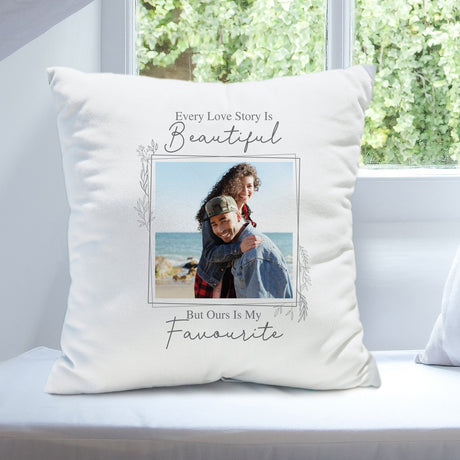 Personalised Love Story Cushion with Photo Upload: 2 - Cushions By Gift Moments