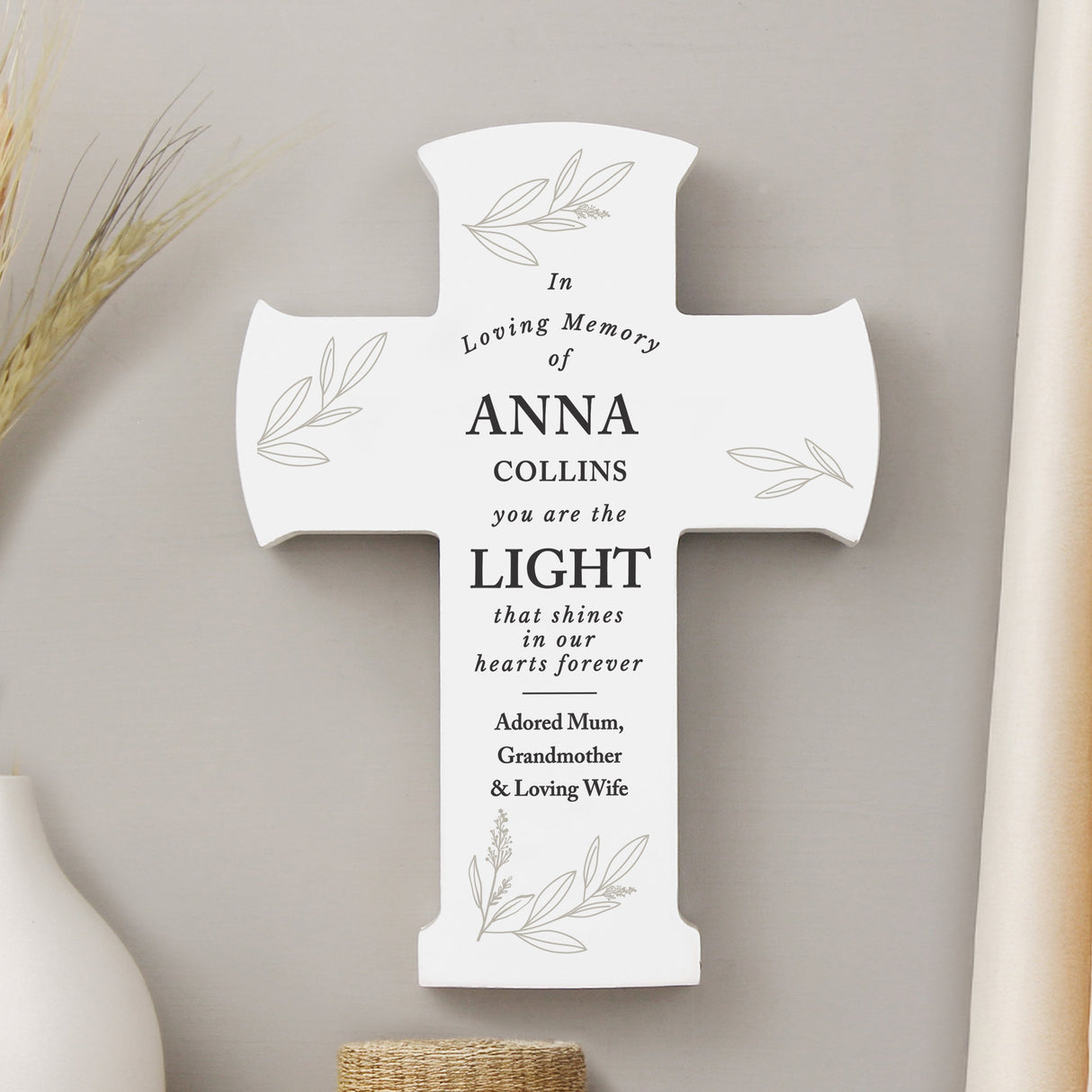 Personalised In Loving Memory Cross Ornament: 6 - Ornaments By Gift Moments