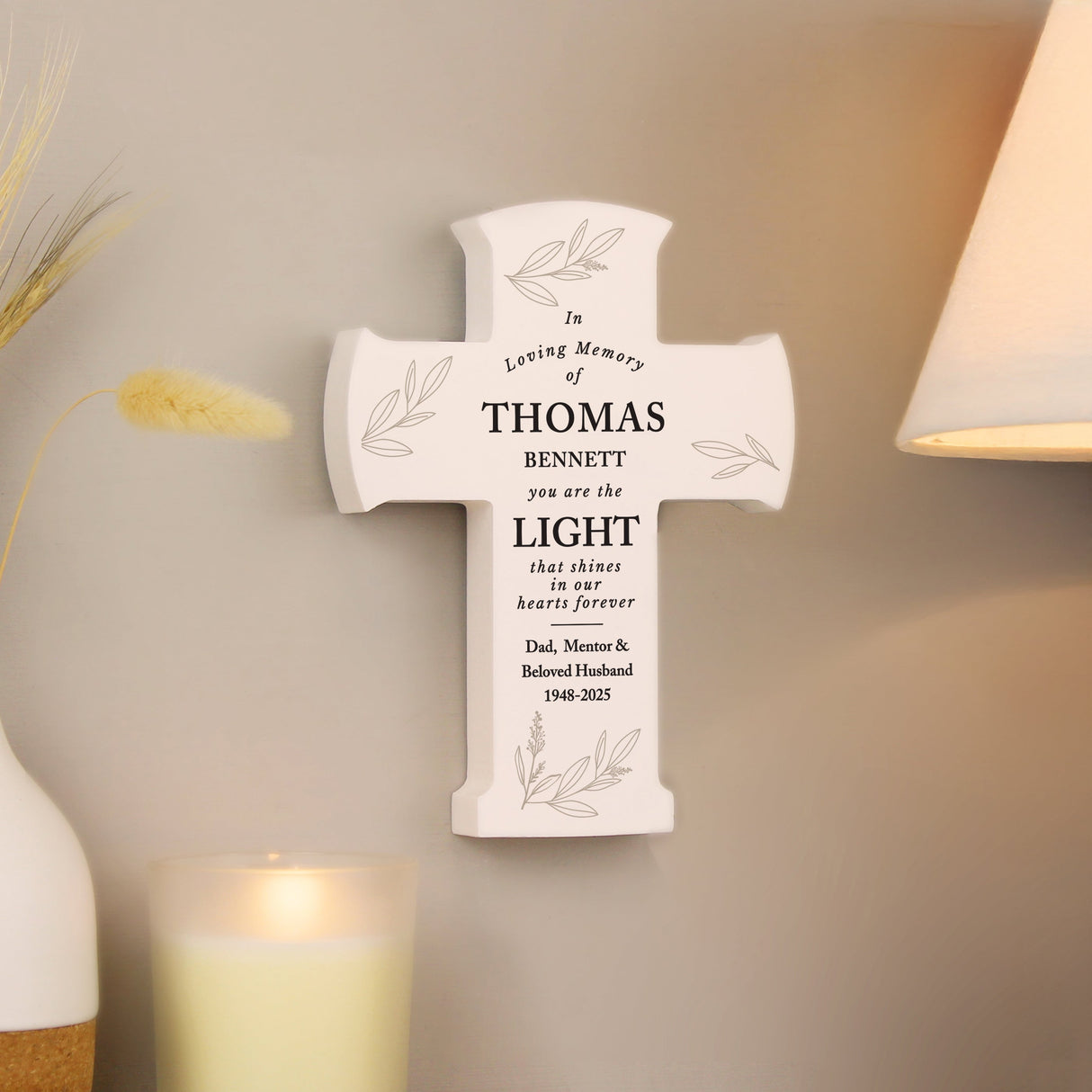 Personalised In Loving Memory Cross Ornament: 3 - Ornaments By Gift Moments