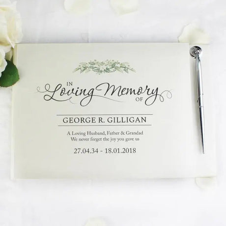 Personalised In Loving Memory Guest Book & Pen: 2 - Guest Books By Gift Moments