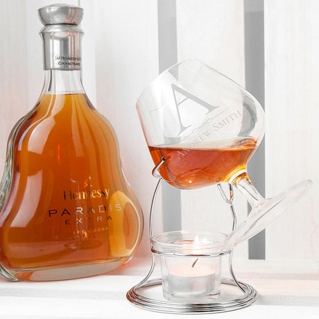 Personalised Luxury Brandy Warmer Set: 3 - Brandy Glasses By Gift Moments