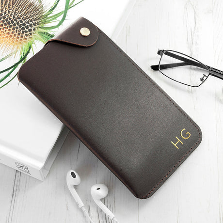 Personalised Luxury Leather Glasses Case: 2 - Brown - Glasses Cases By Gift Moments