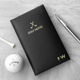 Personalised Luxury Leather Golf Notebooks Black - Notebooks at Gift Moments