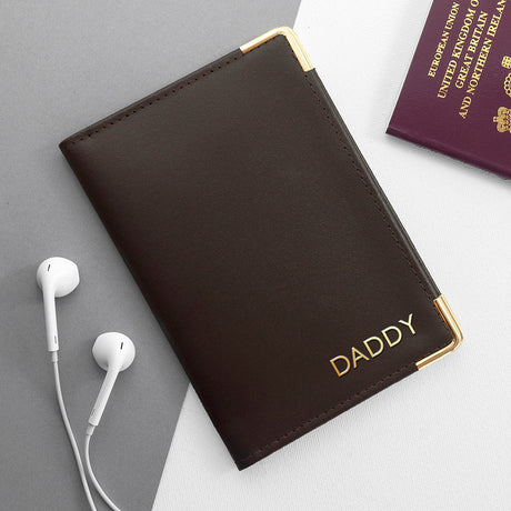 Personalised Luxury Leather Passport Holder: 3 - Passport Holders By Gift Moments