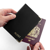 Personalised Luxury Leather Passport Holder: 6 - Black - Passport Holders By Gift Moments