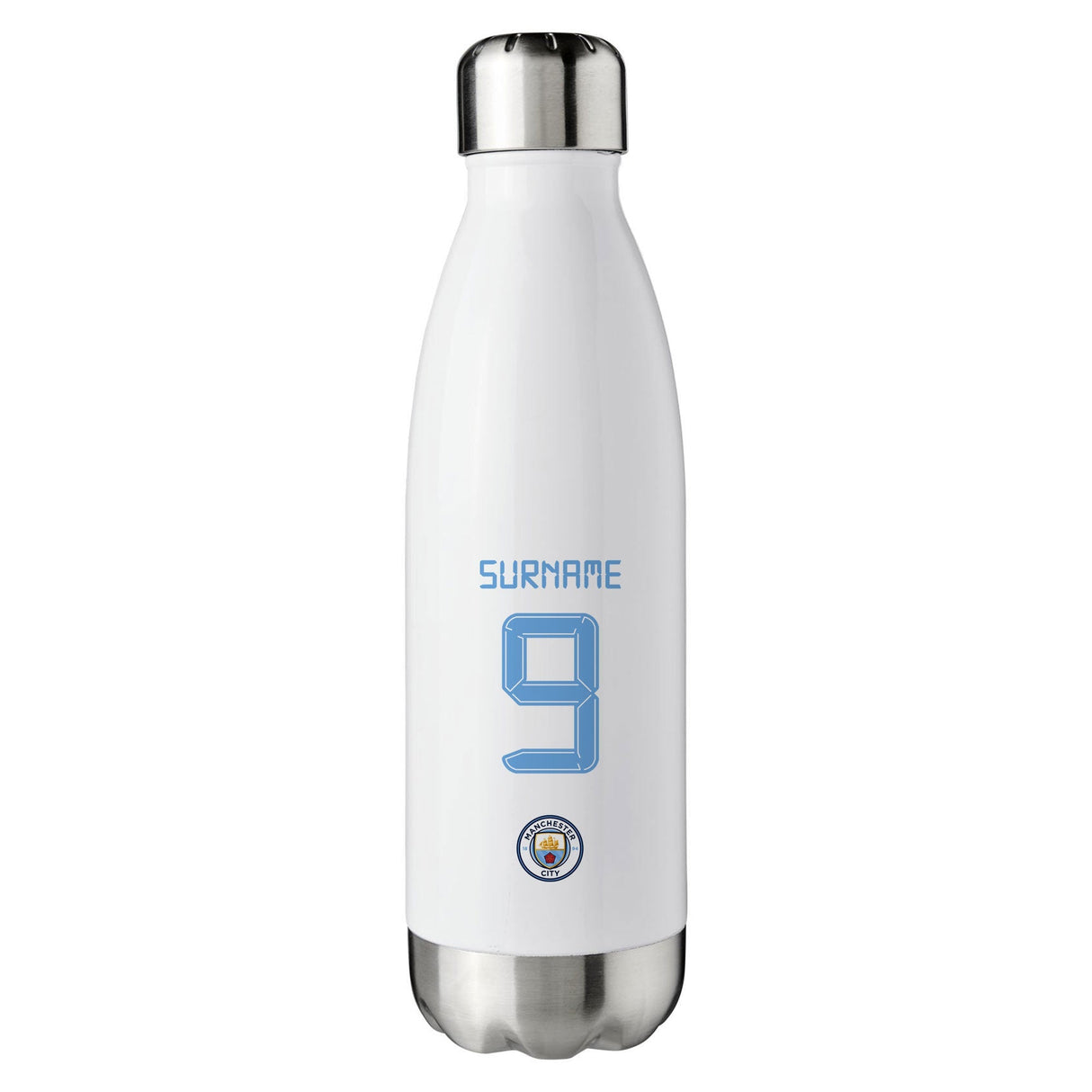 Personalised Manchester City FC Insulated Water Bottle: 1 - Water Bottles By Manchester City