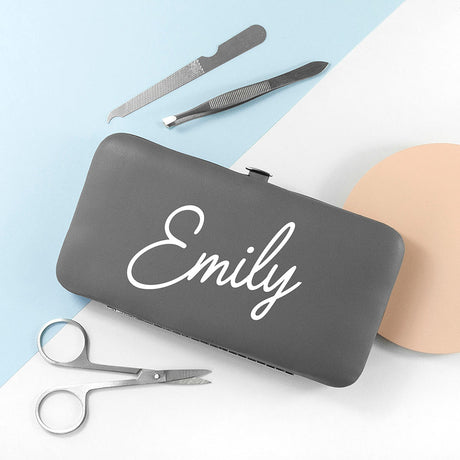 Personalised Stylish Manicure Set Grey - Accessories at Gift Moments