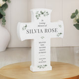 Personalised Memorial Cross Wooden Ornament: 1 - Ornaments By Gift Moments