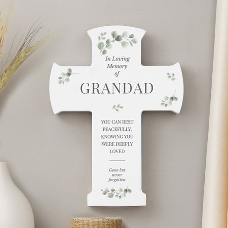 Personalised Memorial Cross Wooden Ornament: 6 - Ornaments By Gift Moments